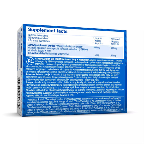 Olimp Ashwagandha 600 - 60 Kapseln -