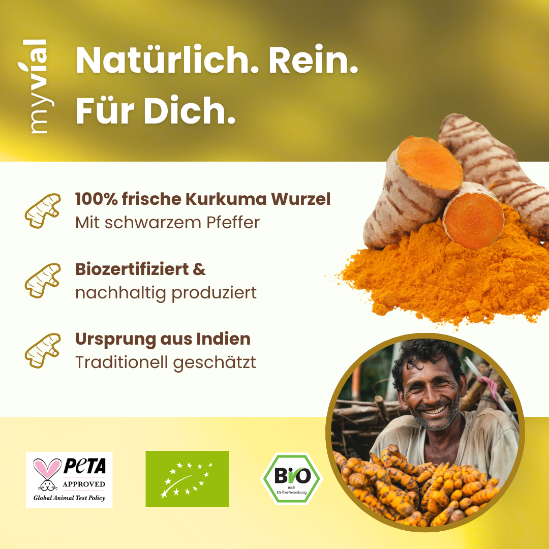 Bio Kurkuma Kapseln mit schwarzem Bio Pfeffer
