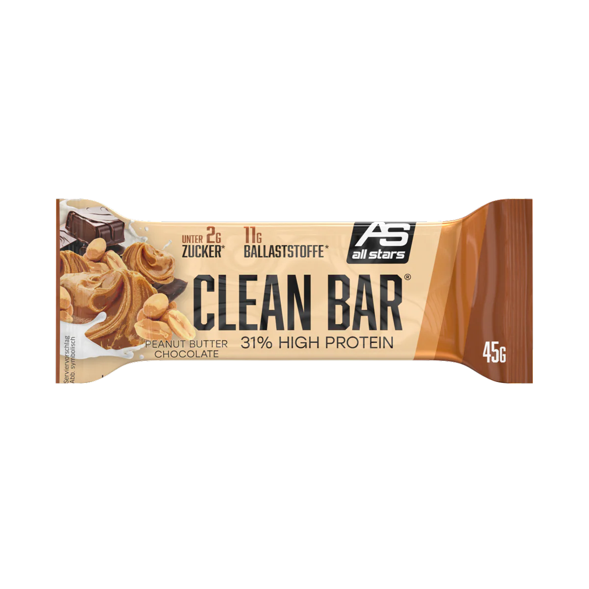 All Stars Clean Bar 45g Riegel Peanut Butter Chocolate