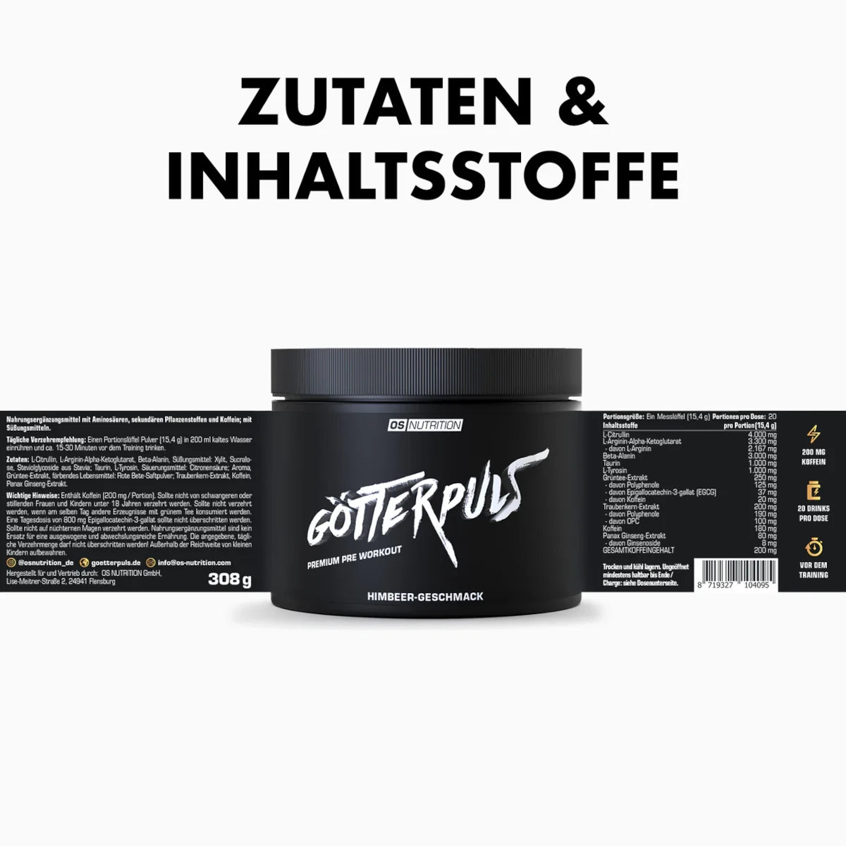 OS Nutrition Götterpuls 308g Pre Booster