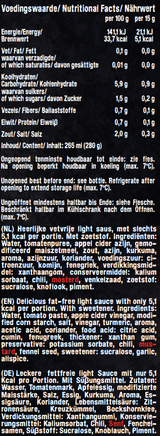 XXL Nutrition Light Sauce 265ml Bottle