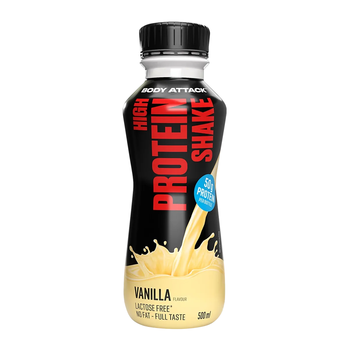 Body Attack High Protein Shake 500ml Flasche Vanilla