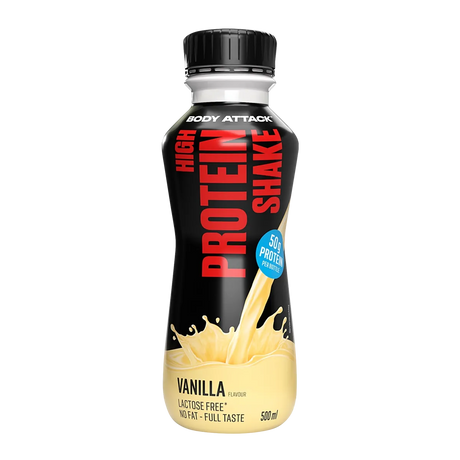 Body Attack High Protein Shake 500ml Flasche Vanilla
