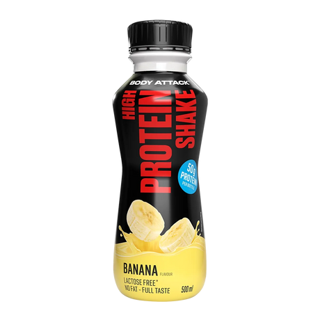 Body Attack High Protein Shake 500ml Flasche Banana