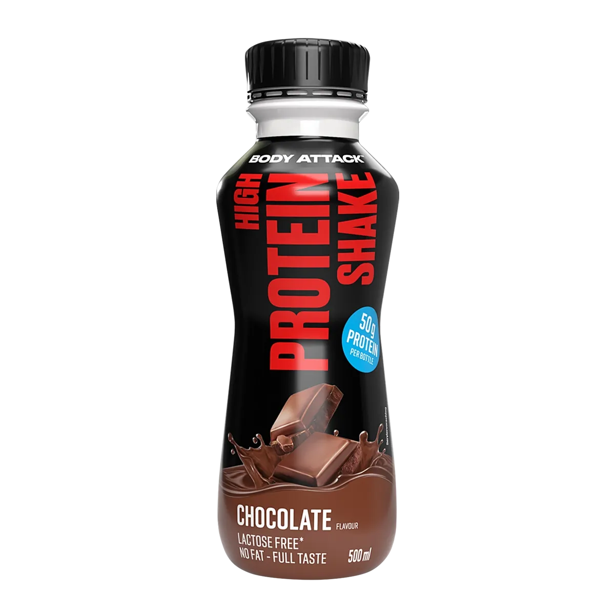 Body Attack High Protein Shake 500ml Flasche Chocolate