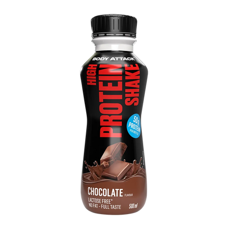 Body Attack High Protein Shake 500ml Flasche Chocolate