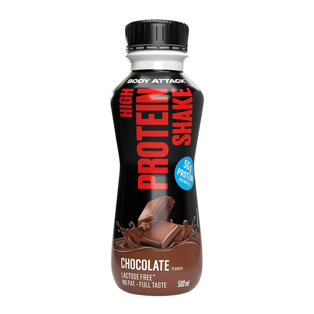 Body Attack High Protein Shake 500ml Flasche Chocolate
