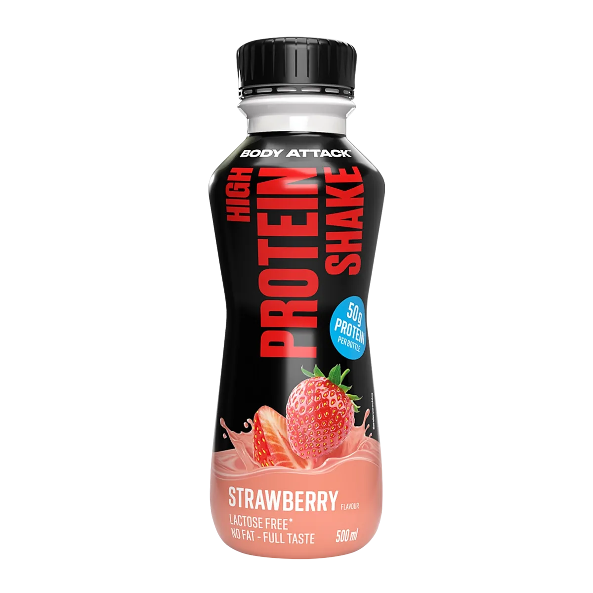 Body Attack High Protein Shake 500ml Flasche Strawberry